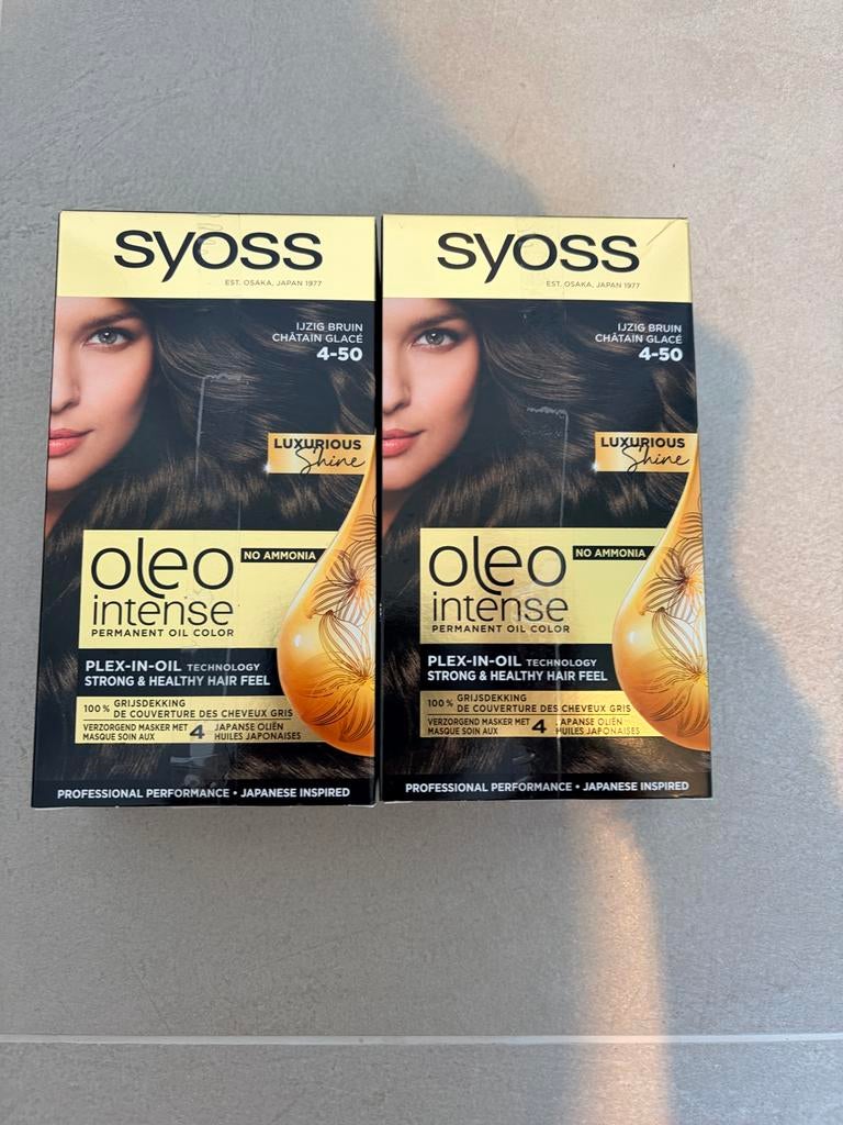NIEUW 2x Syoss Oleo Intense Haarverf 4-50 IJzig Bruin Nieuw, Ophalen of Verzenden, Nieuw, Overige typen
