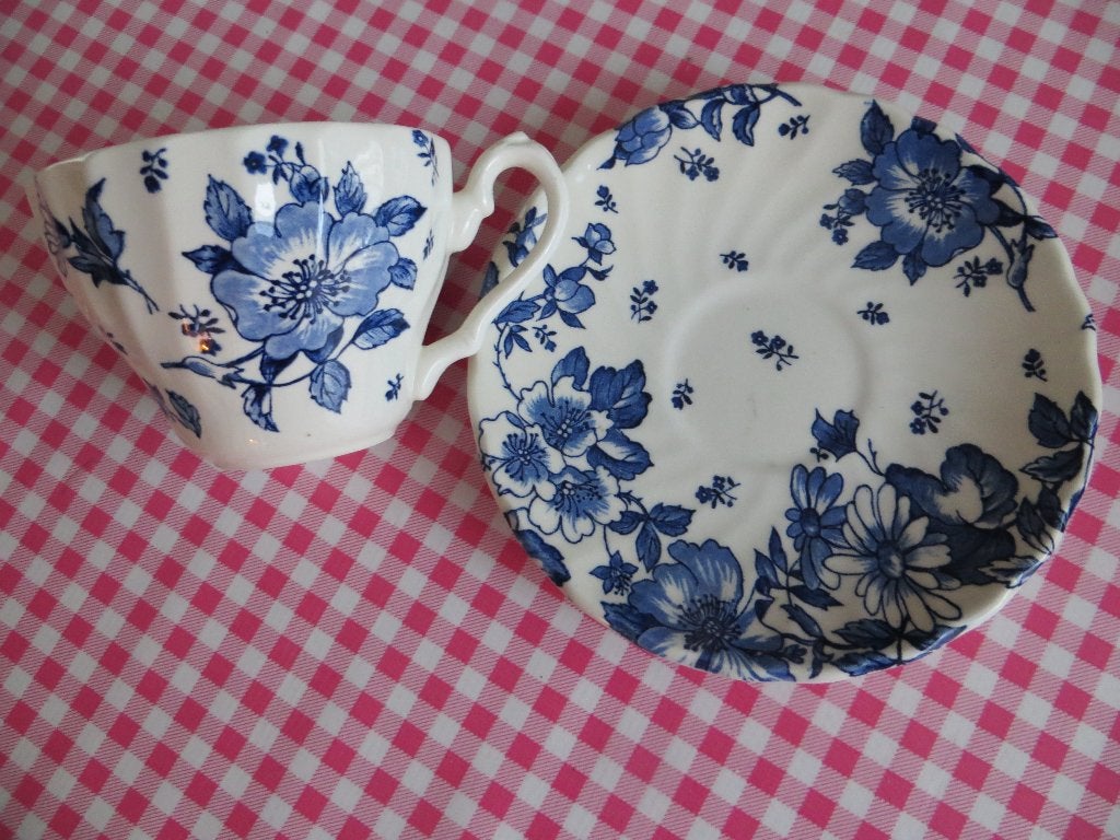kop en schotel/Myott Meakin/Engeland/tea/thee/blauw/thee, Overige merken, Nieuw, Ophalen of Verzenden, Overige stijlen
