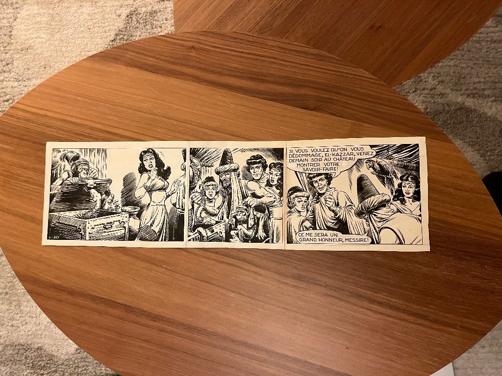 Piet Wijn originele strook, Antiek en Kunst, Ophalen, Tekening, Pentekening, Handgemaakt