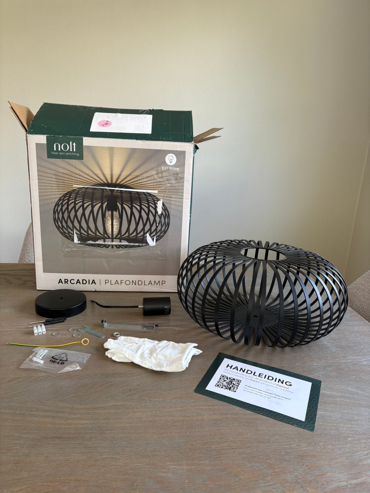 Nolt Plafondlamp Zwart - Plafonniere E27 Lamp, !, !, Ophalen of Verzenden, Zo goed als nieuw