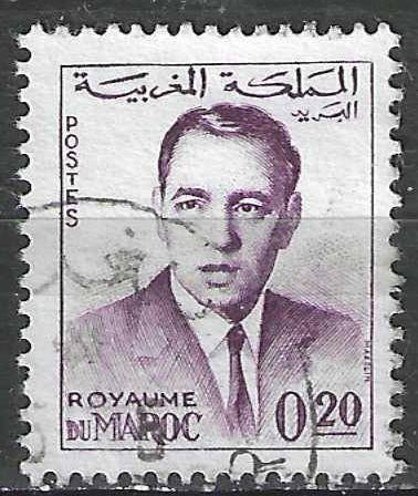 Marokko 1962-1965 - Yvert 440 - Koning Hassan - 0.20 c (ST), Postzegels en Munten, Verzenden, Marokko, Gestempeld