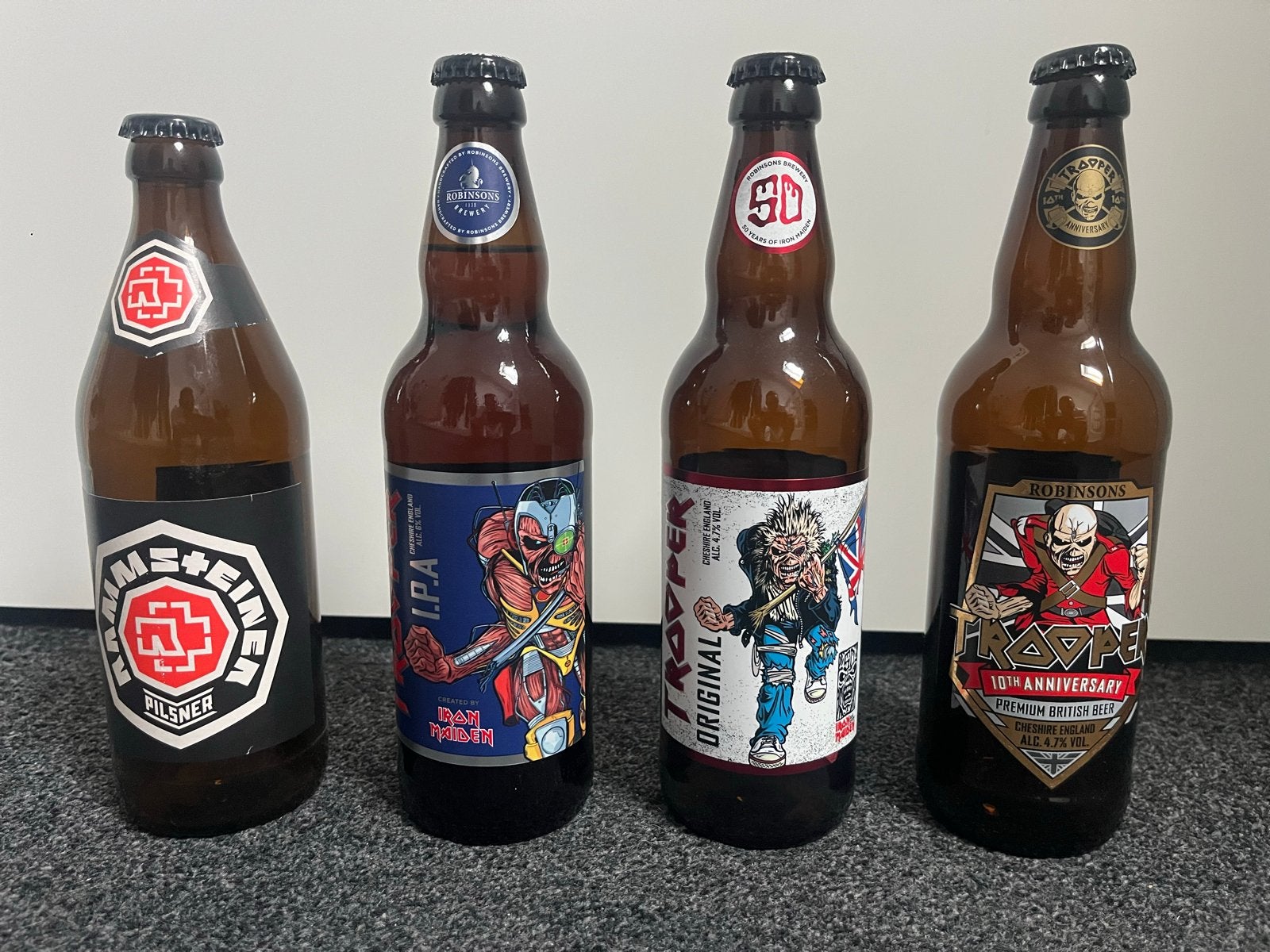 Iron Maiden & Rammstein bierflesjes - Collectors item, Ophalen of Verzenden, Gebruikt, Flesje(s), Overige merken