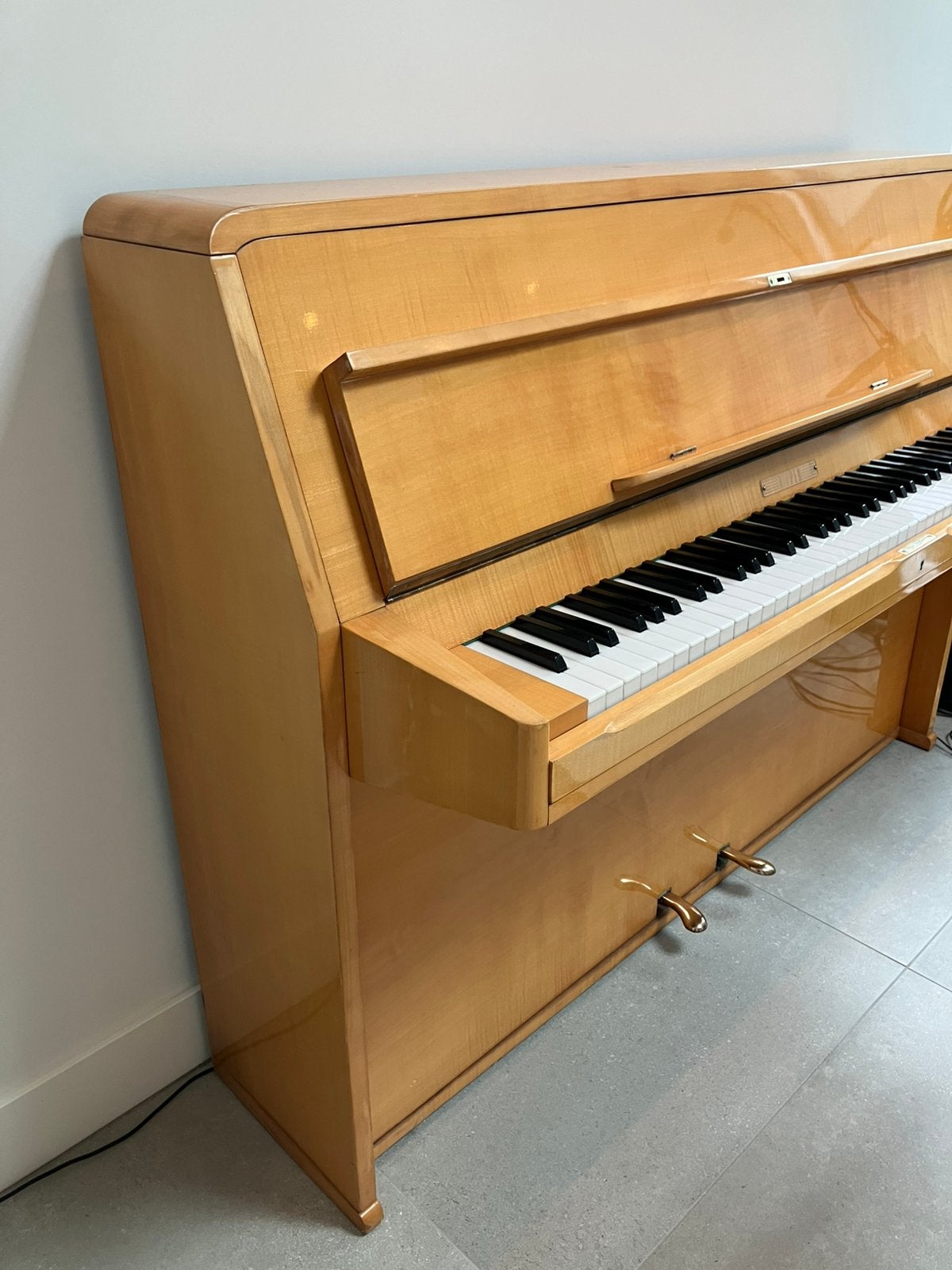 Vintage originele gele Piano 1959 met Renner mechaniek, Ophalen, Gebruikt