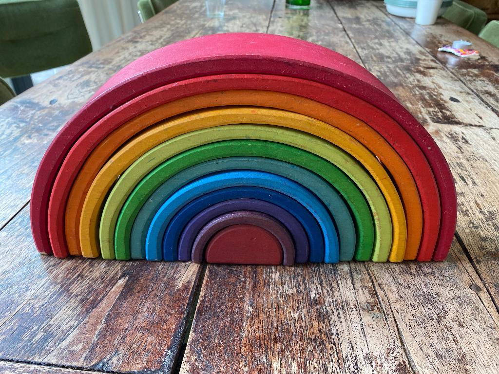 Grimm’s regenboog groot hout, Kinderen en Baby's, Speelgoed | Houten speelgoed, Ophalen of Verzenden, Gebruikt, Overige typen