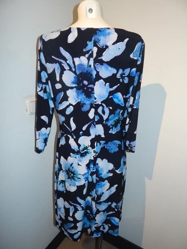 Ralph Lauren prachtige stretch jurk bloemen print mt 14/42, Kleding | Dames, Maat 42/44 (L), Zo goed als nieuw, Knielengte, Ralph Lauren