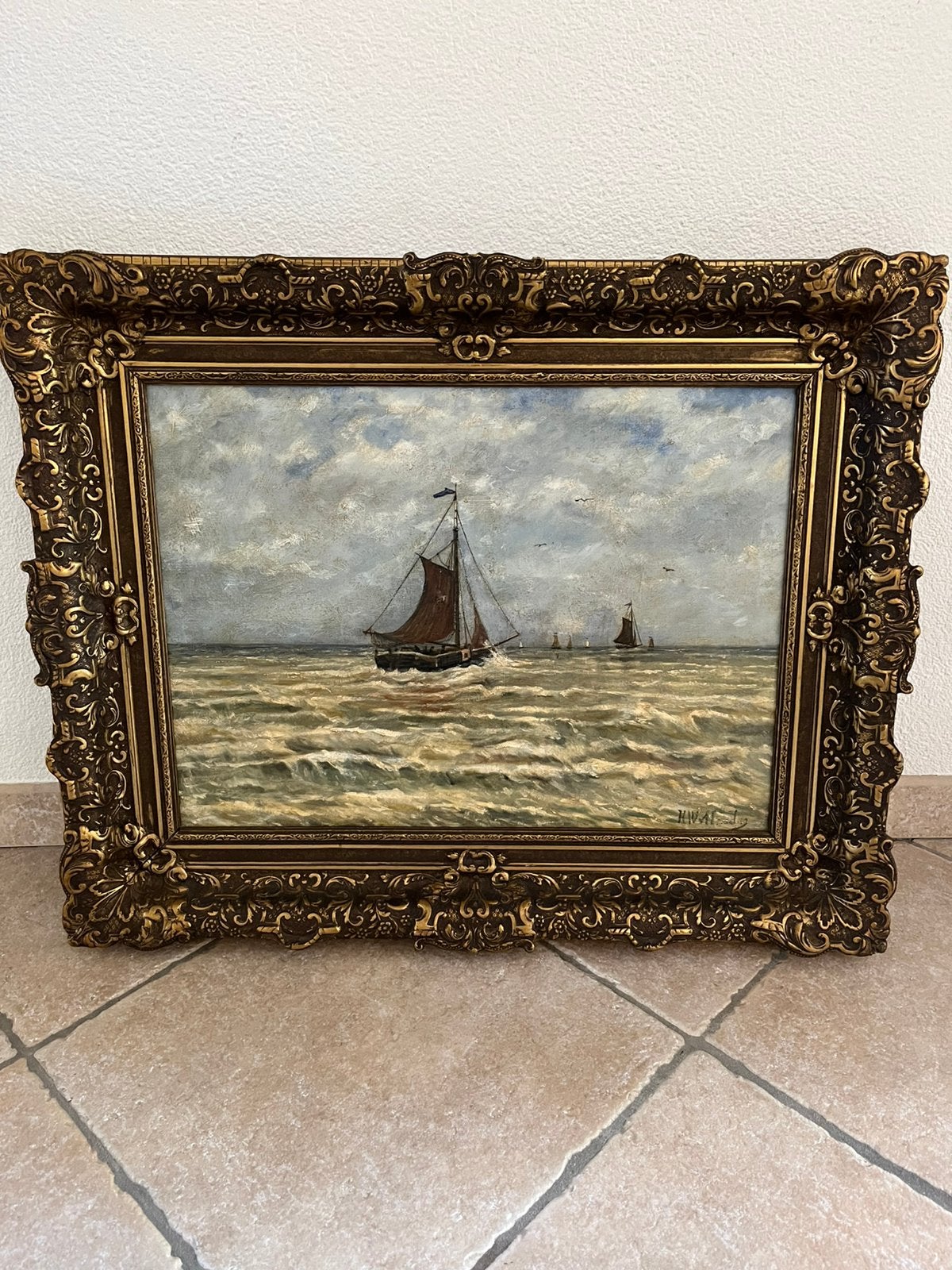 H. W. Mesdag - Zeegezicht, Antiek en Kunst, Kunst | Schilderijen | Klassiek, Maritiem / water, Doek, Ophalen of Verzenden, Olieverf