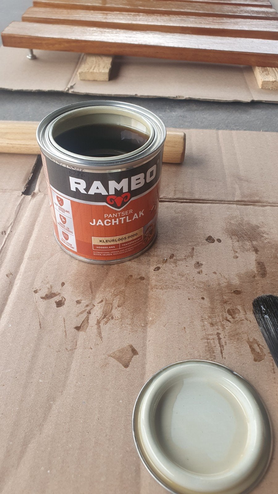 Rambo Pantsertlak Jachtlak Kleurloos Hoogglans, Ophalen, Zo goed als nieuw