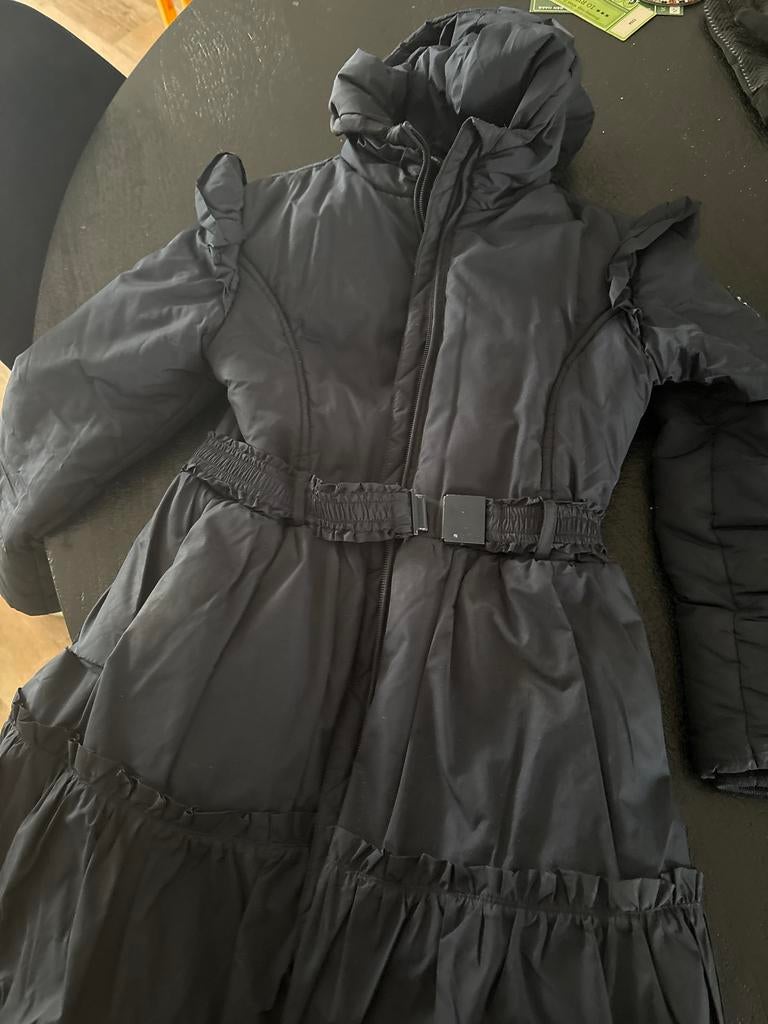 Le Chic meisjesjas donkerblauw met binnenvoering maat 140, Ophalen of Verzenden, Gebruikt, Meisje, Jas