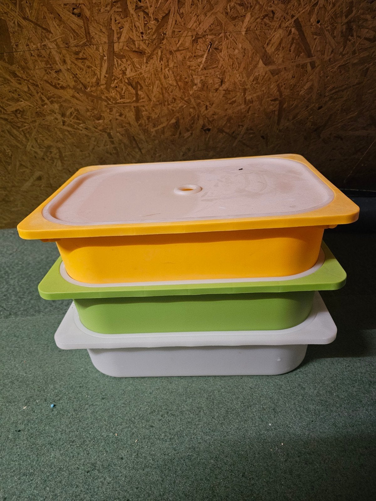 IKEA set van 3 trofast bakken met Deksel - Diverse Kleuren, Ophalen of Verzenden, Gebruikt