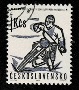 1254 Tsjecho-Slowakije sport 15 jaar Gouden Helm Race, Ophalen of Verzenden, Overige landen, Gestempeld
