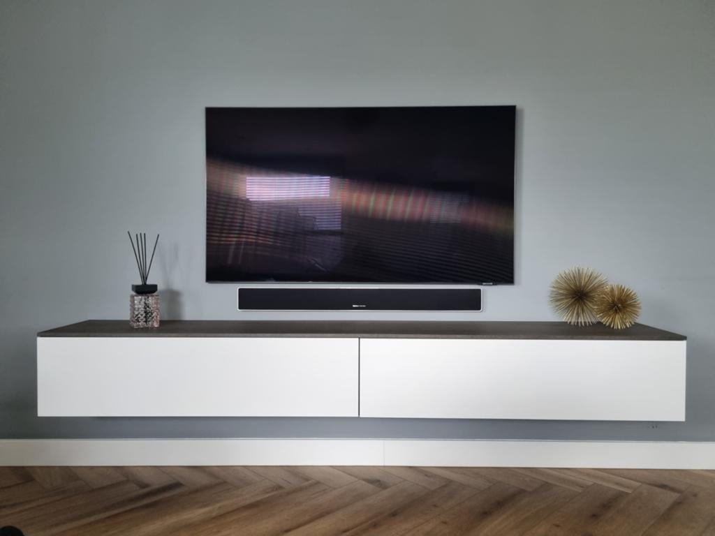 Hoogwaardig Italiaans Design Zwevend Wandmeubel wit bruin, Ophalen, Overige materialen, Gebruikt, Modern, Italiaans Design, Minimalistisch