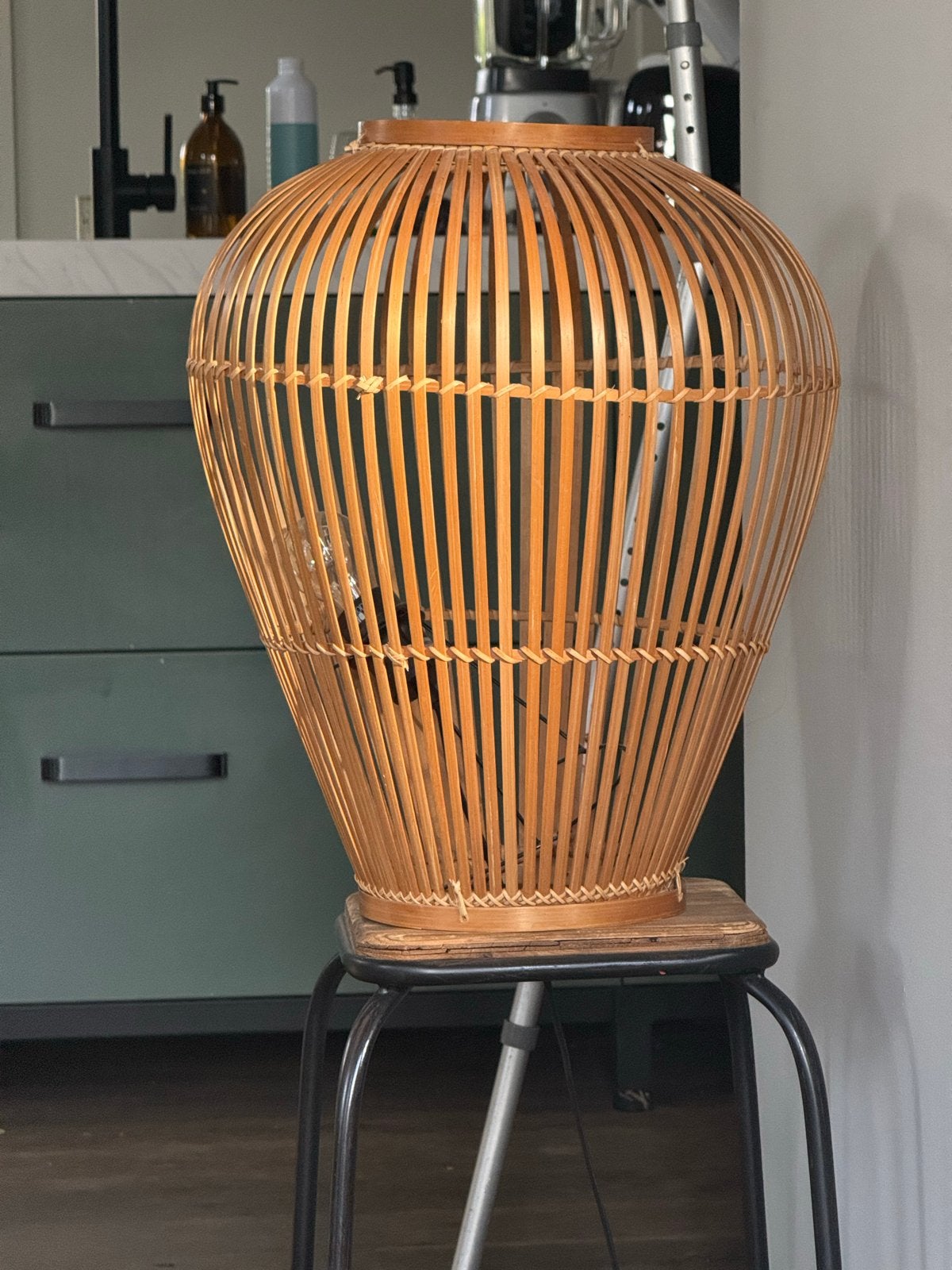 Mooie rieten lamp - Sfeervolle verlichting voor elk interieu, Bohemian, Overige merken, Natuurlijk materiaal, Ophalen of Verzenden