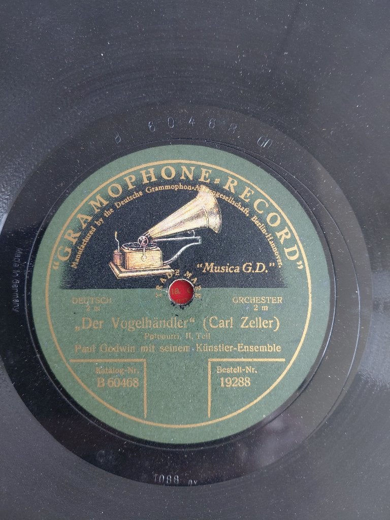 78 toeren Paul Godwin met Der Vogelhandler uit 1938, Verzenden, Overige componisten, Originele persing, Overige typen