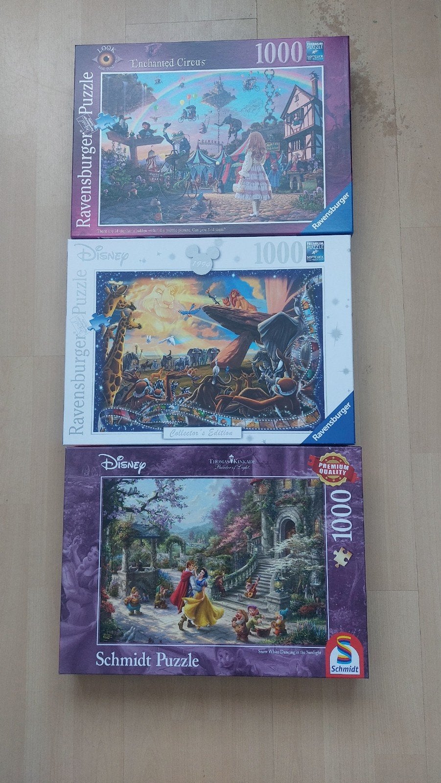3 sprookjes puzzels, Hobby en Vrije tijd, Ophalen of Verzenden, 500 t/m 1500 stukjes, Zo goed als nieuw, Legpuzzel