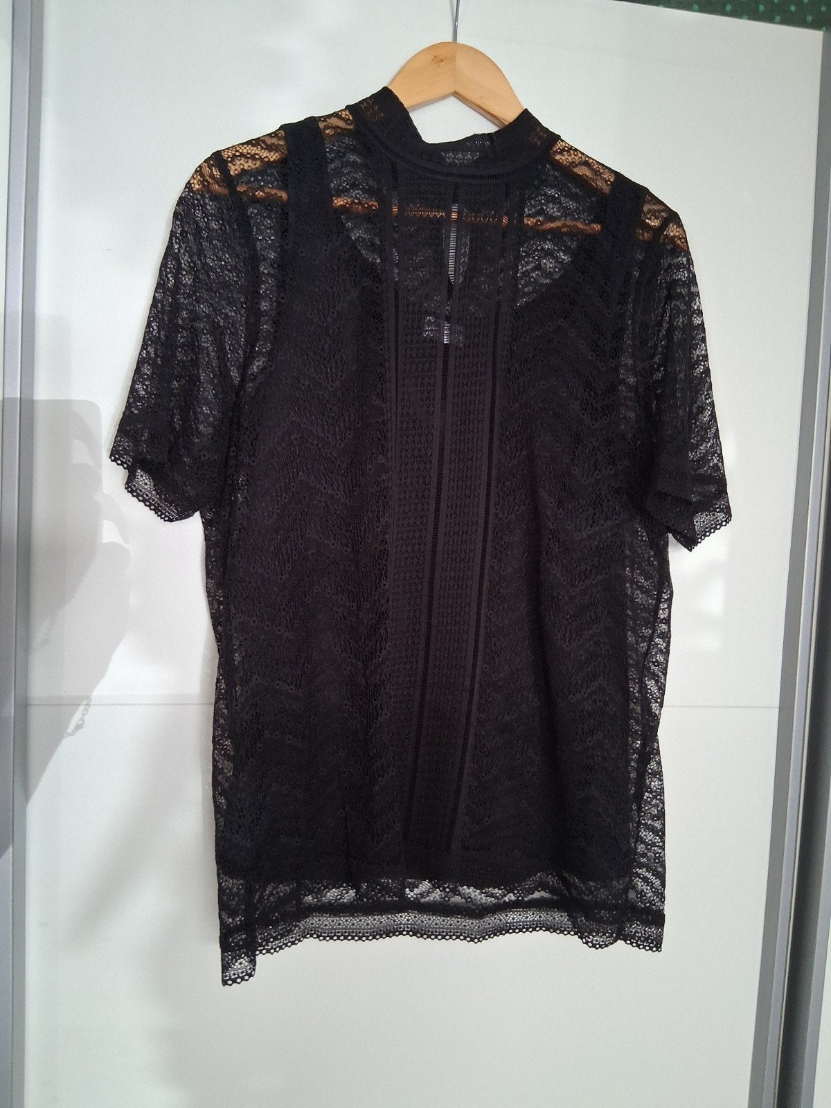 MS Mode Zwarte Kanten Top Maat XL, Zwart, Maat 46/48 (XL) of groter, Ophalen of Verzenden, Zo goed als nieuw
