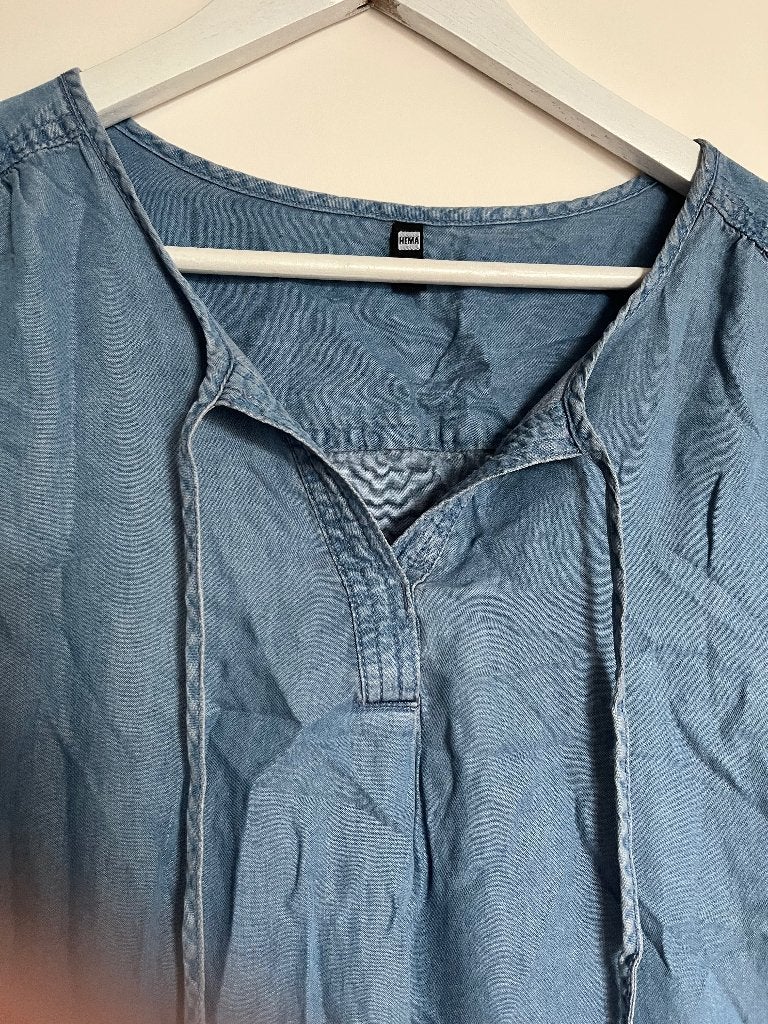 Jurk Hema Lyocell maat M, Kleding | Dames, Maat 38/40 (M), Blauw, Nieuw, Ophalen of Verzenden