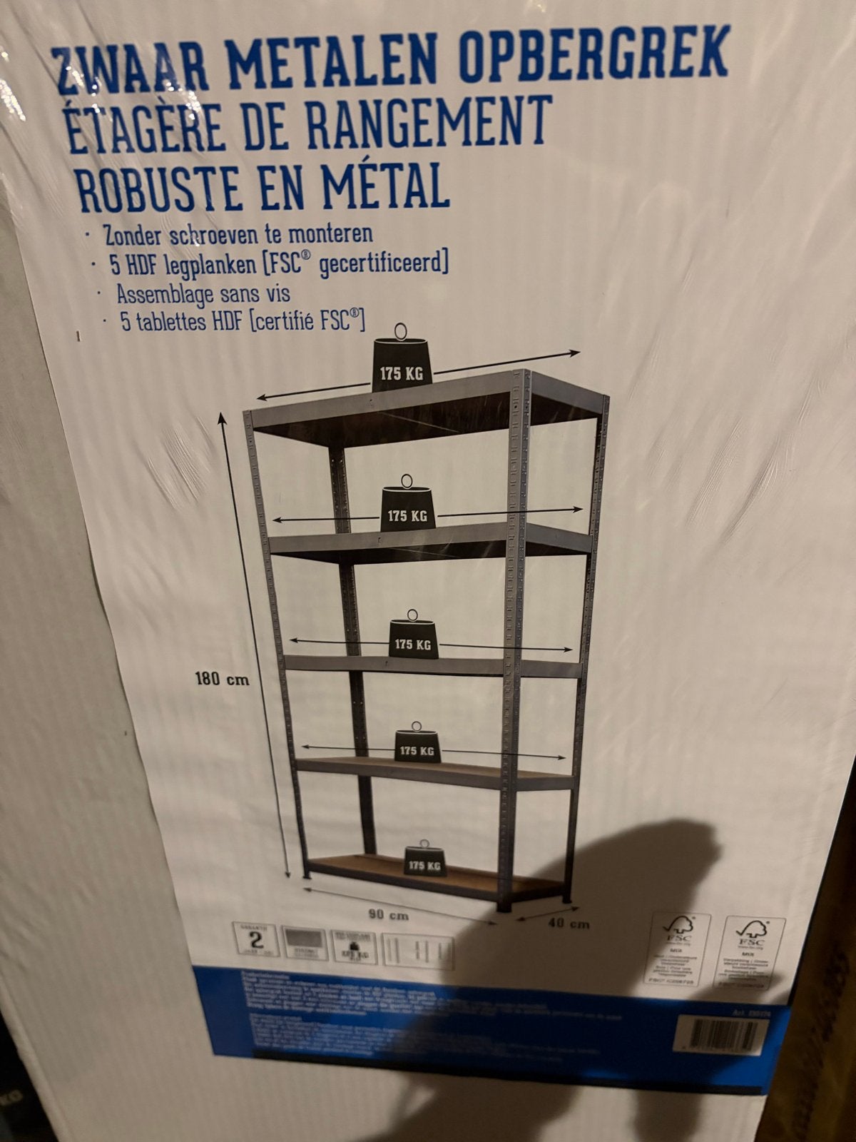 Zwaar metalen opbergrek - Nieuw in verpakking, Huis en Inrichting, Kasten | Stellingkasten, Ophalen, Nieuw
