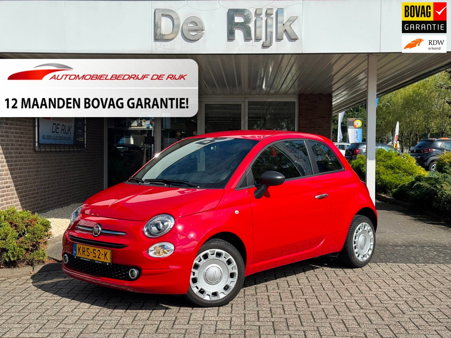 Fiat 500 1.0 Hybrid | Carplay/Android, Airco, Cruise, PDC, D, Auto's, Voorwielaandrijving, Dealer onderhouden, Stof, Gebruikt