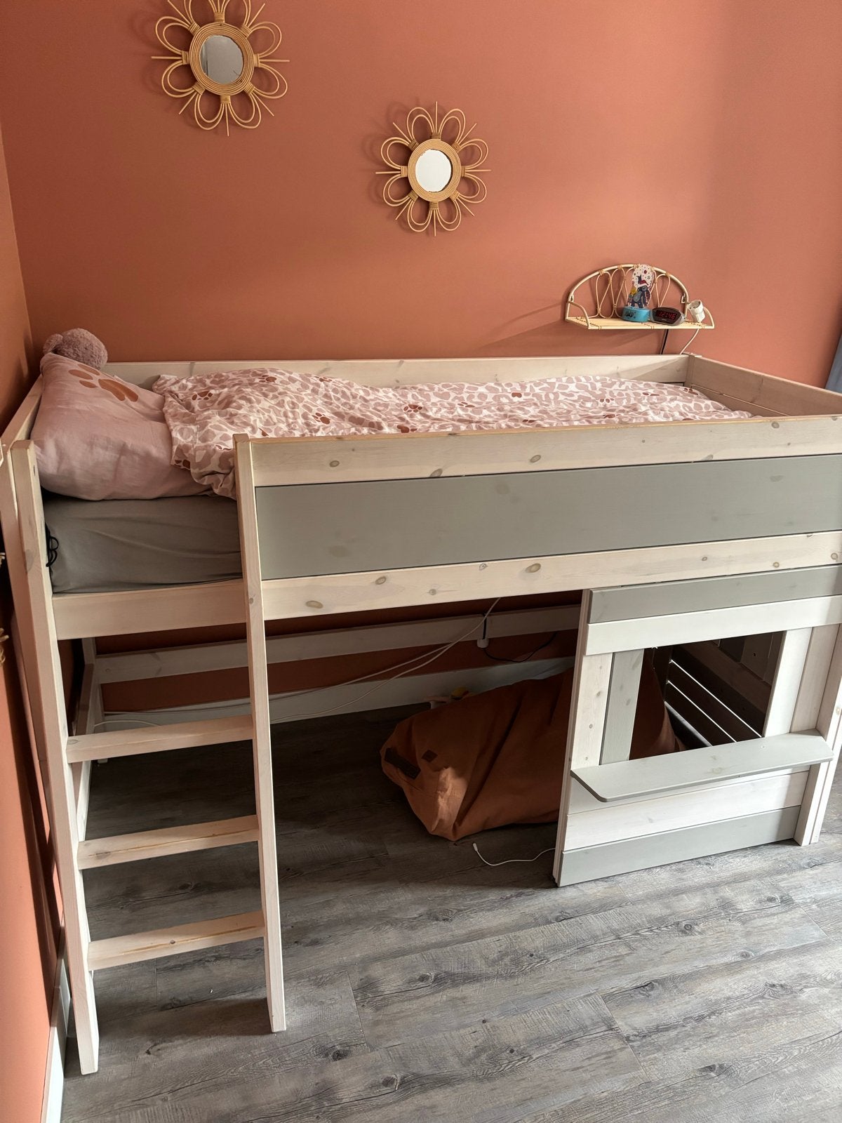 Lifetime halfhoogslaper 1 persoons, Ophalen, Gebruikt, Eenpersoons, Hout