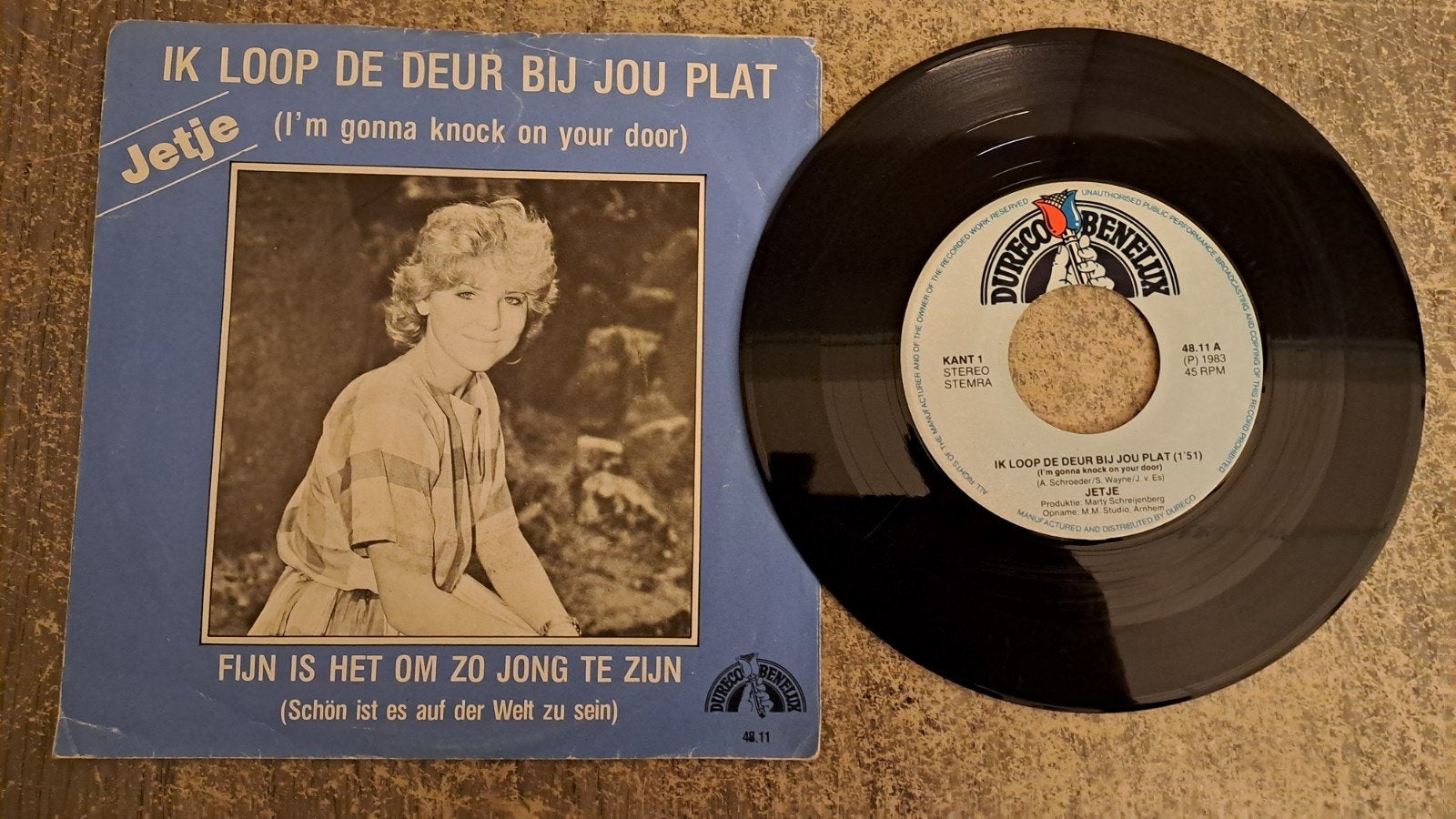 Jetje - ik loop de deur bij jou plat, Fotohoes, Ophalen of Verzenden, Gebruikt, Nederlandstalig