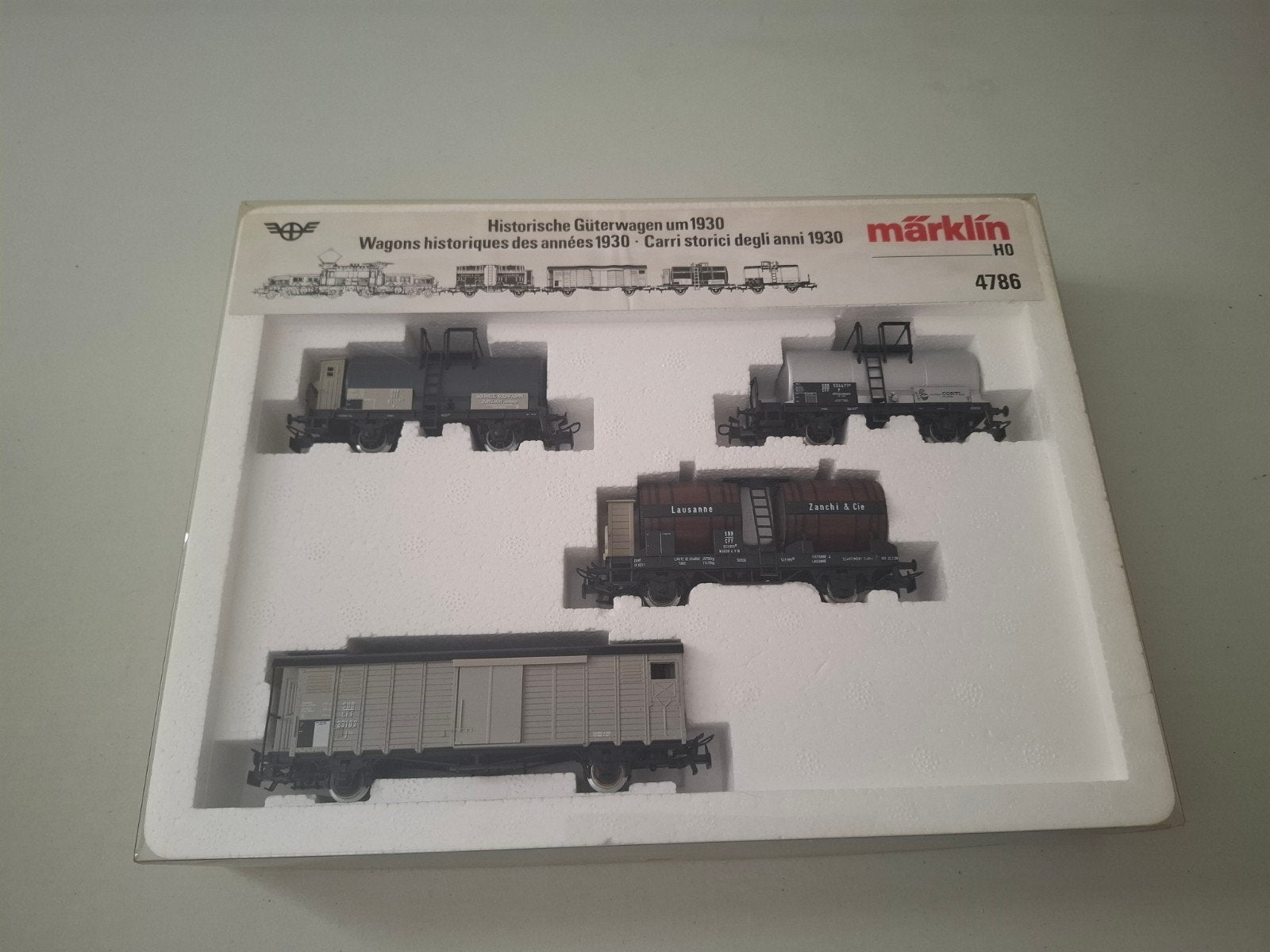 Marklin H0 4786  4 Goederenwagens van de SBB, Wisselstroom, Treinset, Nieuw, Ophalen of Verzenden