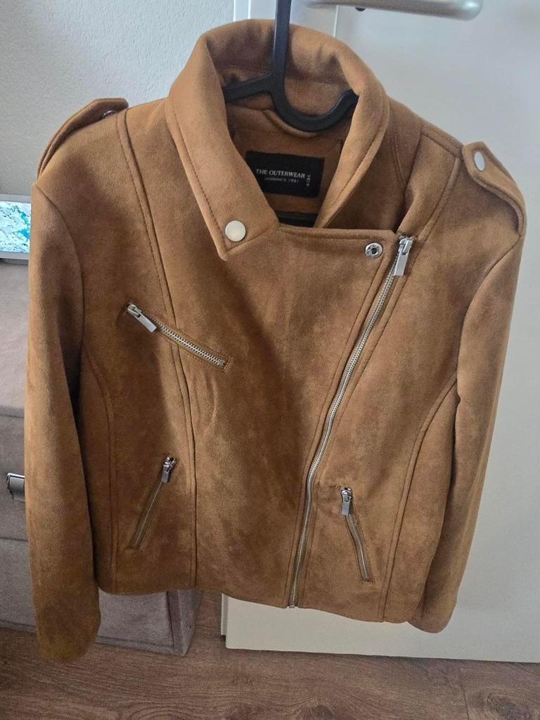 Nieuw suède jasje jasje in prachtige kleur maat L, Maat 38/40 (M), Bruin, THE OUTERWEAR, Nieuw