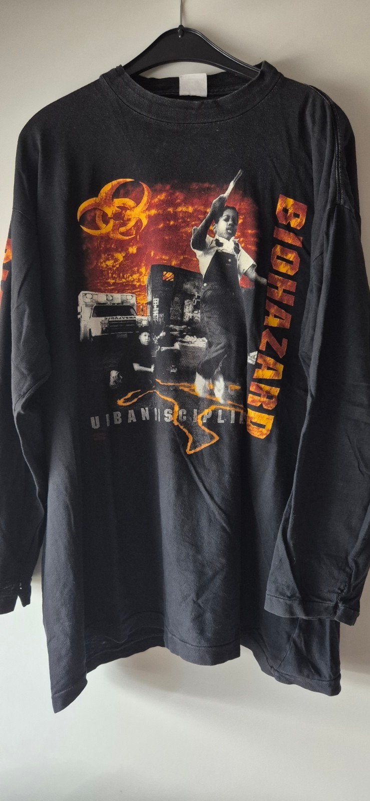 Vintage band shirt Biohazard urban discipline longsleeve xl, Ophalen of Verzenden, Zo goed als nieuw, Maat 56/58 (XL), Zwart