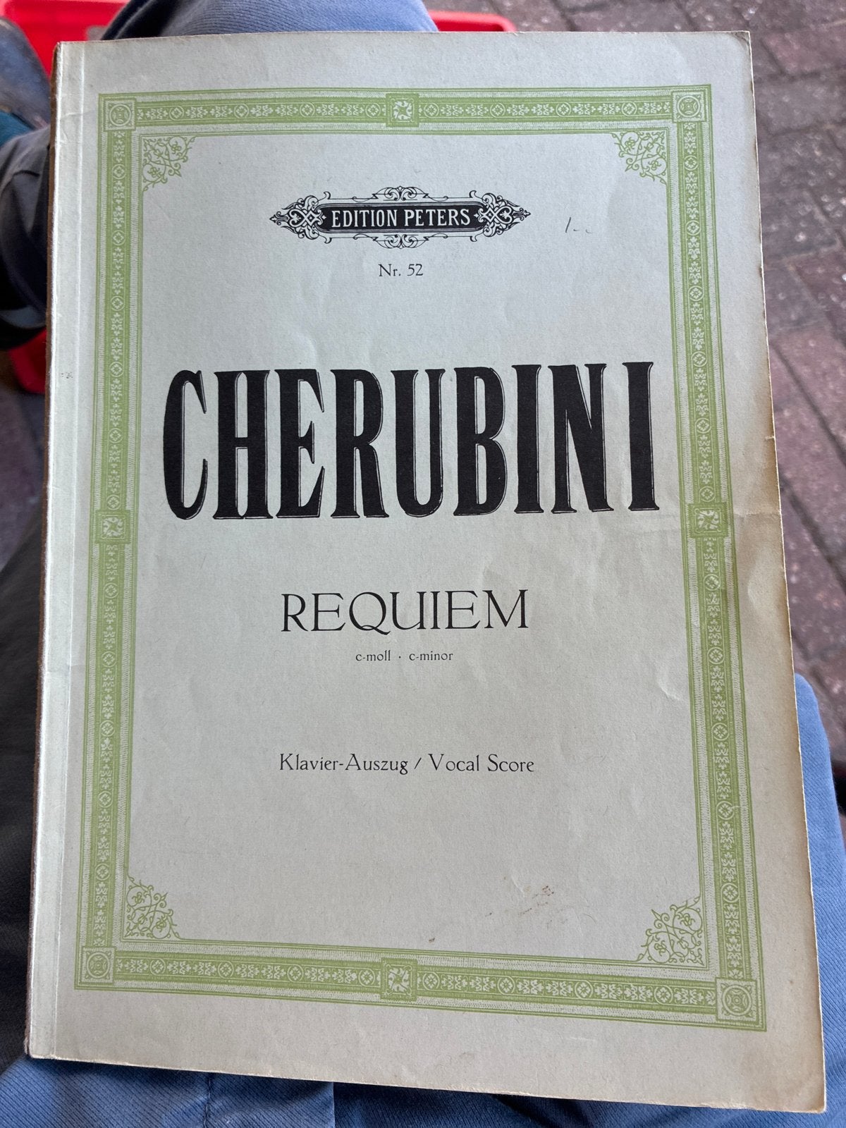 Cherubini Requiem c-moll Vocal Score - Edition Peters, Gebruikt, Klassiek, Ophalen of Verzenden, Koor