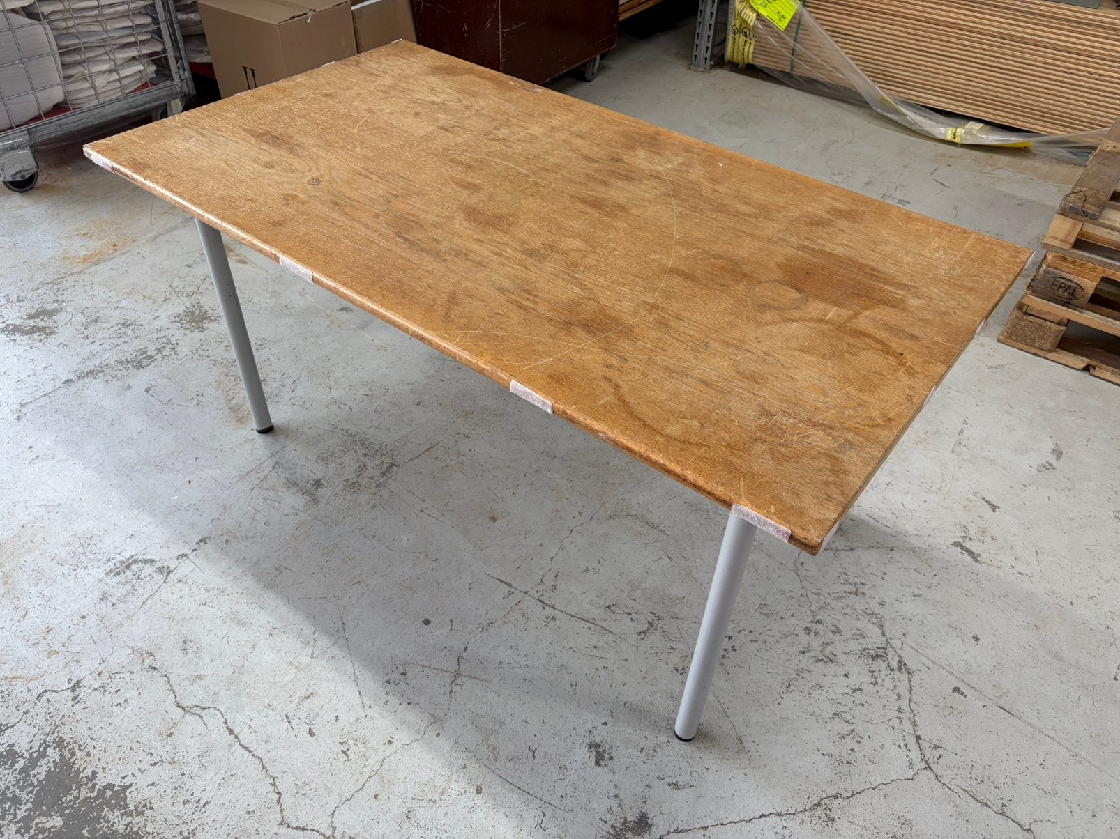 Professionele horeca tafels van hout met stalen poten, Huis en Inrichting, Tafels | Eettafels, Ophalen, Rechthoekig, 50 tot 100 cm