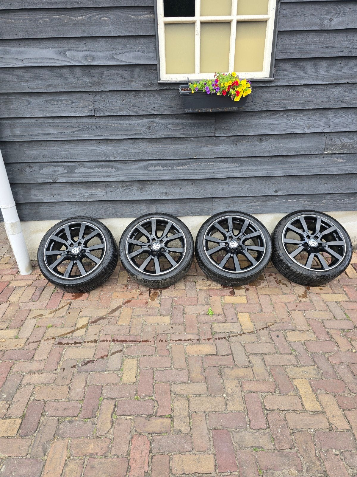 Originele Volkswagen Golf 7 GTE 18 inch Velgenset met Bridge, Auto-onderdelen, Banden en Velgen, Gebruikt, Banden en Velgen, 17 inch