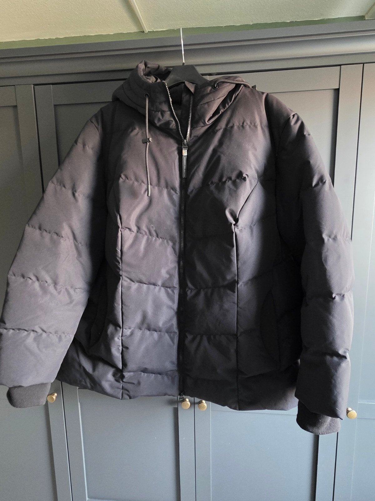 Zwarte gewatteerde jas met capuchon - BPC Bonprix, Kleding | Dames, Zwart, Maat 46/48 (XL) of groter, Ophalen of Verzenden, Zo goed als nieuw