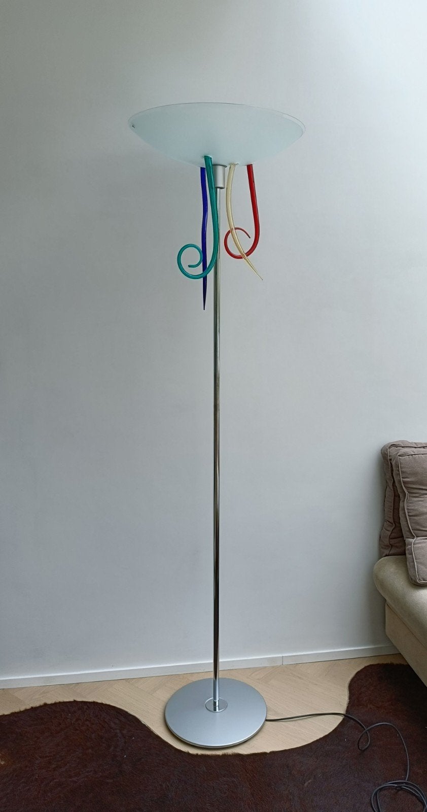 Veart Efesto Murano vloerlamp, Huis en Inrichting, Lampen | Vloerlampen, Ophalen, E27 (groot), Zo goed als nieuw, Glas