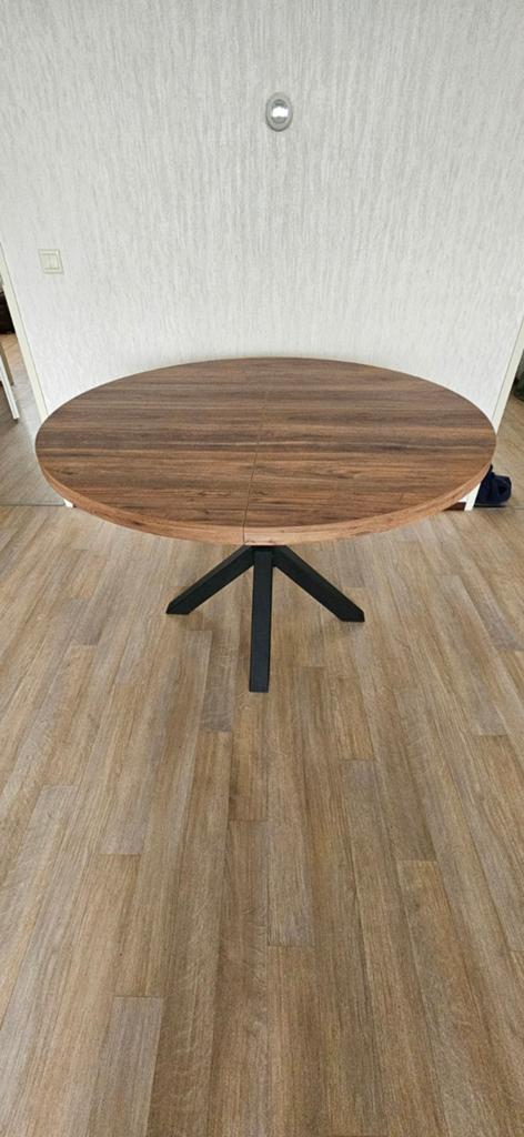 Eettafel uitschuifbaar, Huis en Inrichting, Ophalen, Rond, Zo goed als nieuw, Overige houtsoorten