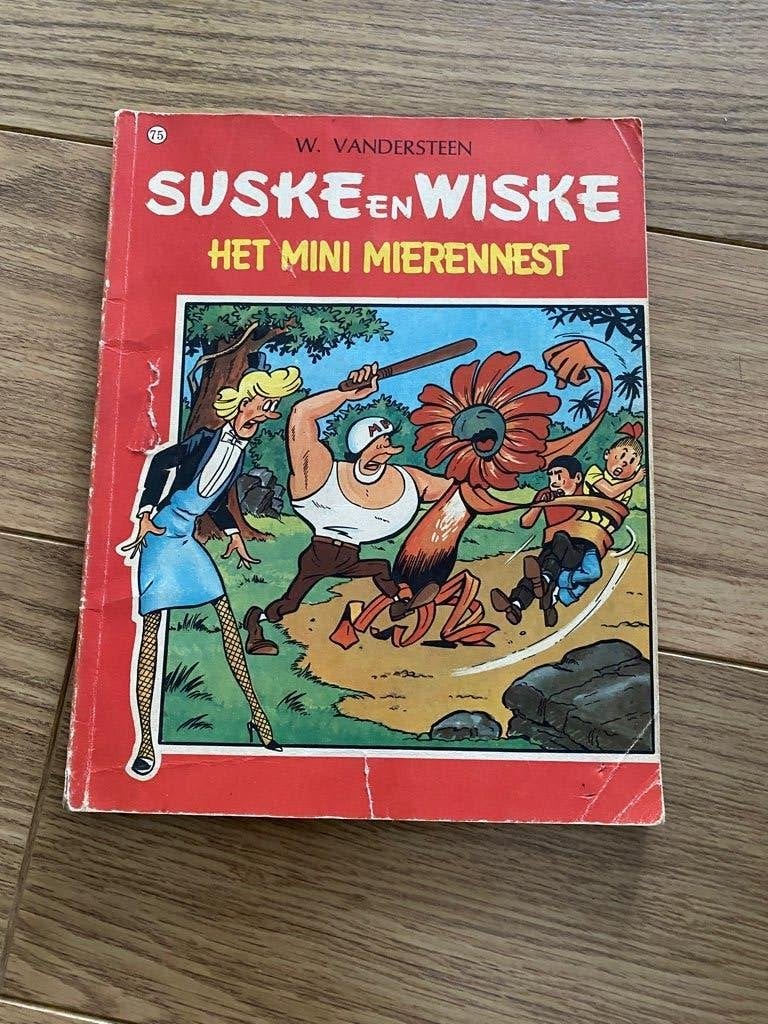 Suske & Wiske 75 Het mini mierennest 1e druk 1967 matte kaft, Eén stripboek, Ophalen of Verzenden, Gelezen