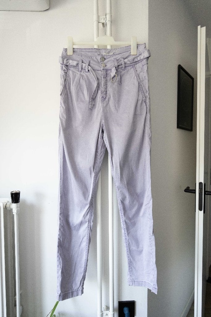 Paarse broek Nukus maat L, valt kleiner, Maat 38/40 (M), Paars, Ophalen of Verzenden, Lang