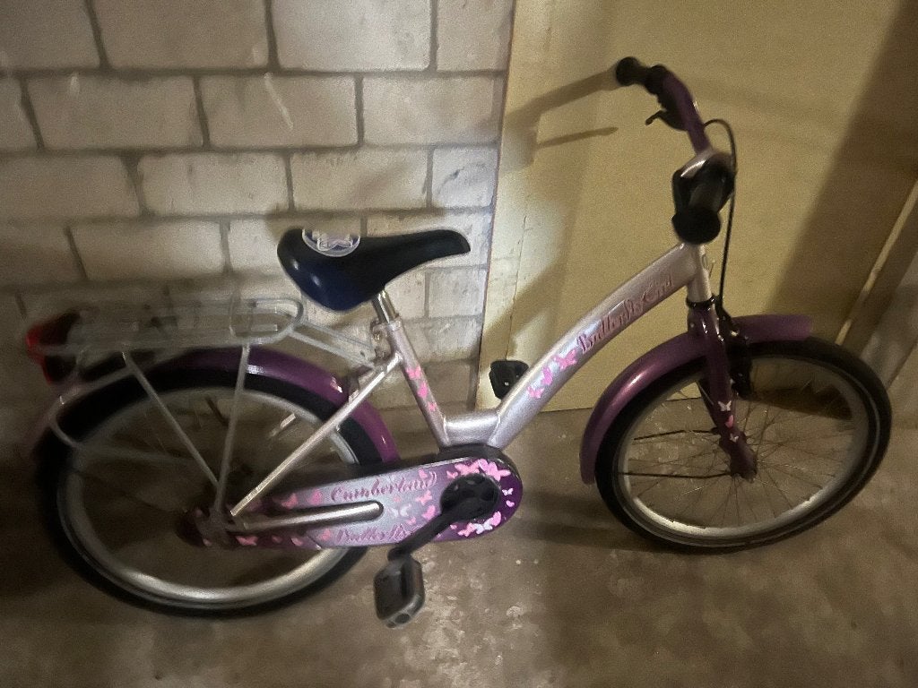 Cumberland Meisjesfiets Paars 5 - 7 jaar, Gebruikt, Handrem, Schijfrem, 20 inch