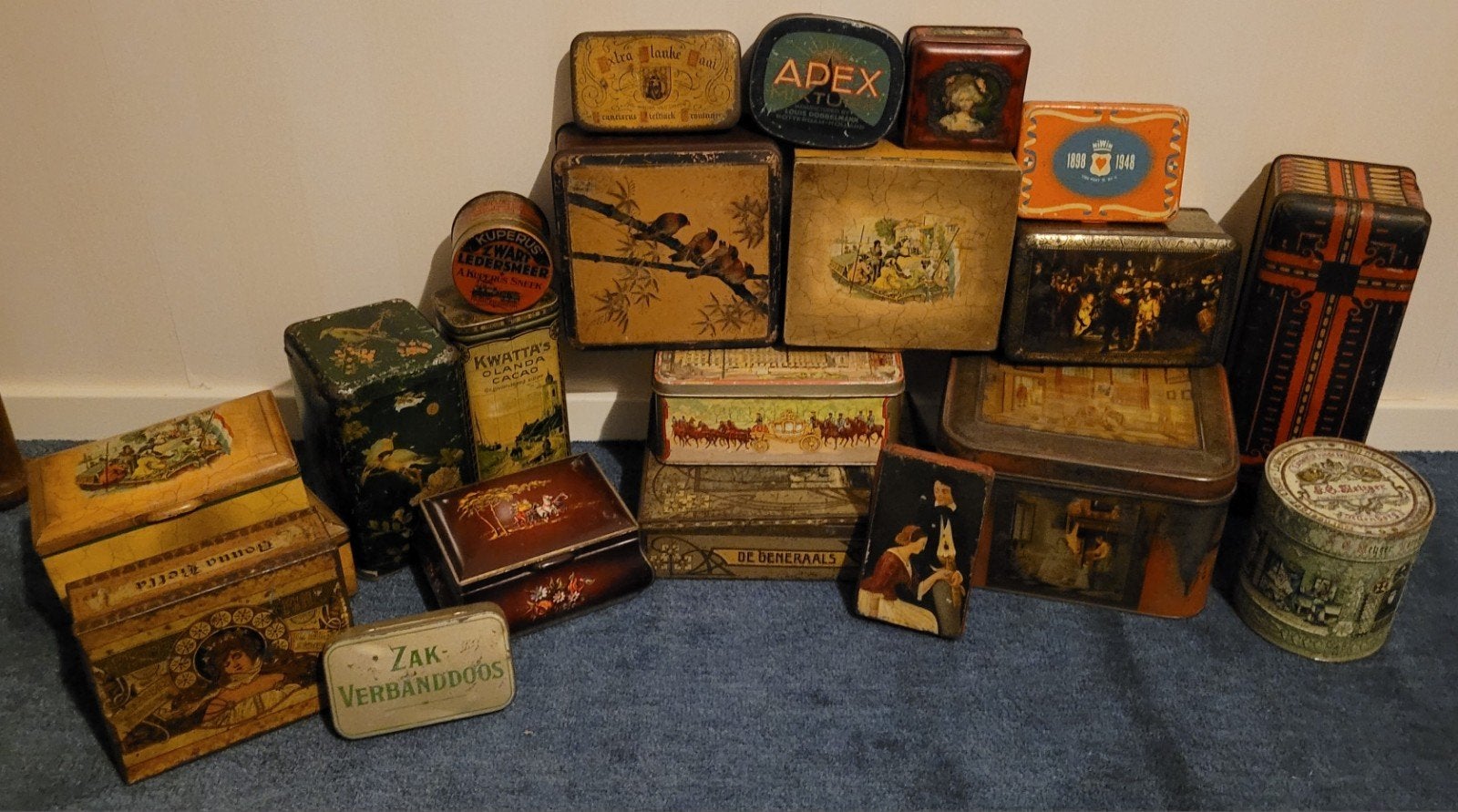 21 stuks!!! Grote collectie vintage blikken en dozen, Ophalen of Verzenden