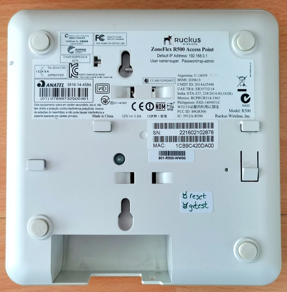 12 x Ruckus ZoneFlex R500 Acess Point, 1 Ruckus POE adapter, Ophalen of Verzenden, Zo goed als nieuw, Ruckus