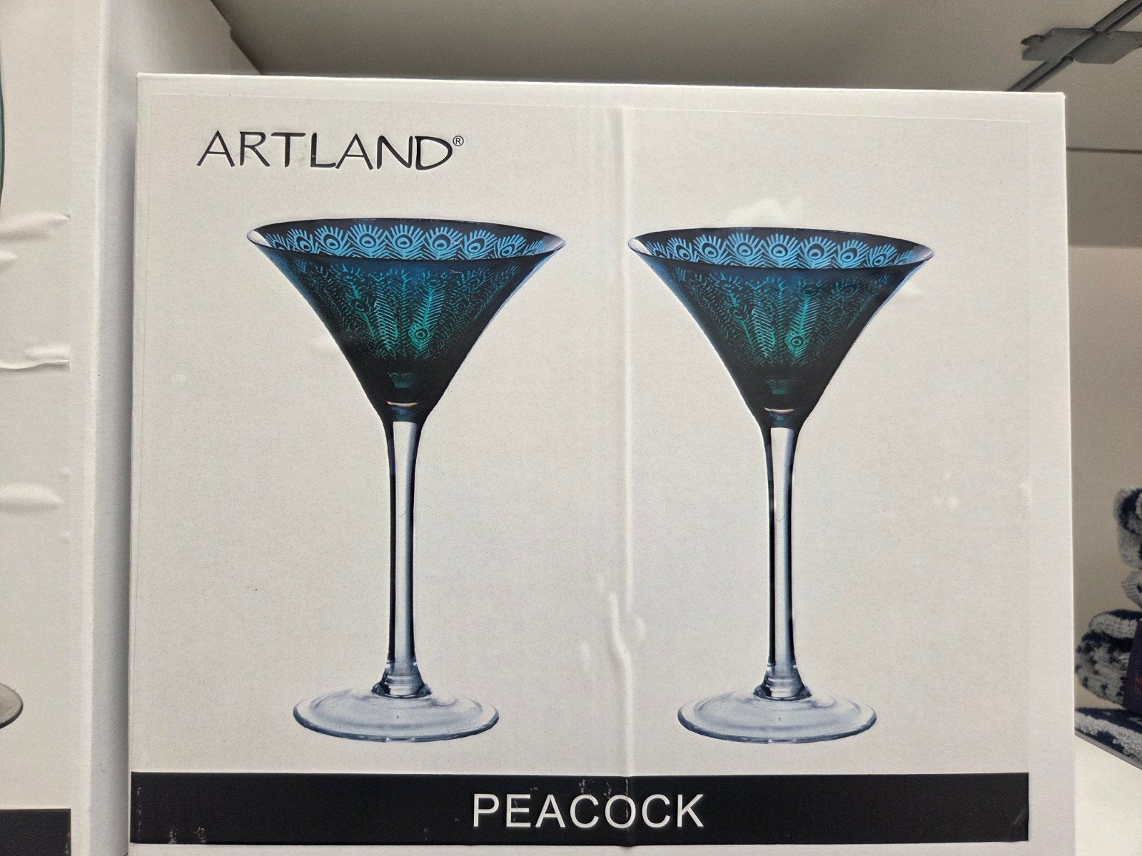 Artland Peacock Martini Glazen - Set van 2, Huis en Inrichting, Keuken | Servies, Glas of Glazen, Nieuw, Ophalen of Verzenden