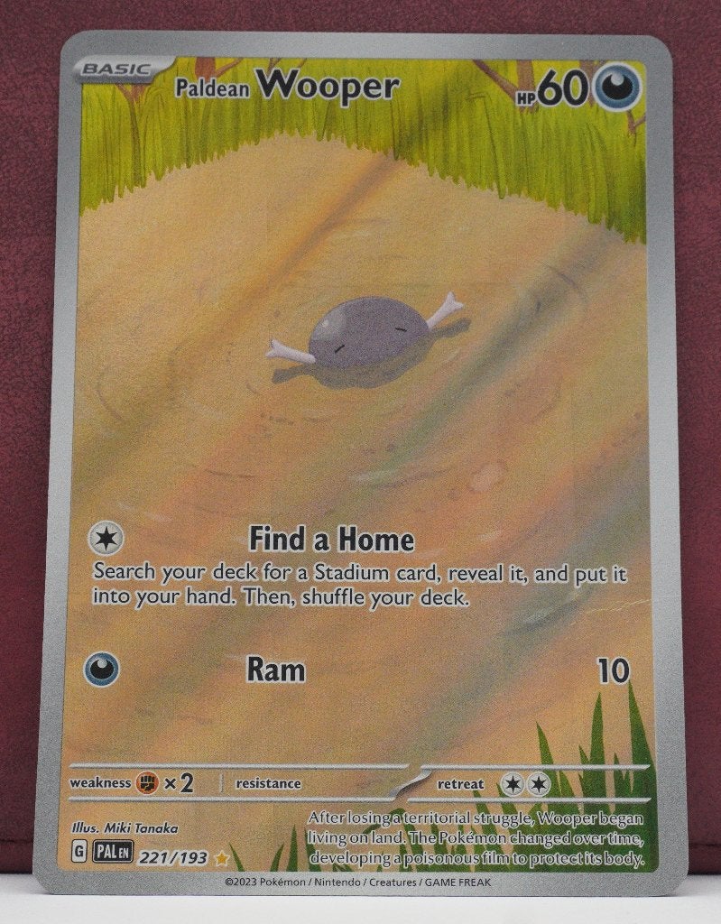 Paldean Wooper Gallery Art 221/193 Paldea Evolved Pokémon, Ophalen of Verzenden, Nieuw, Losse kaart