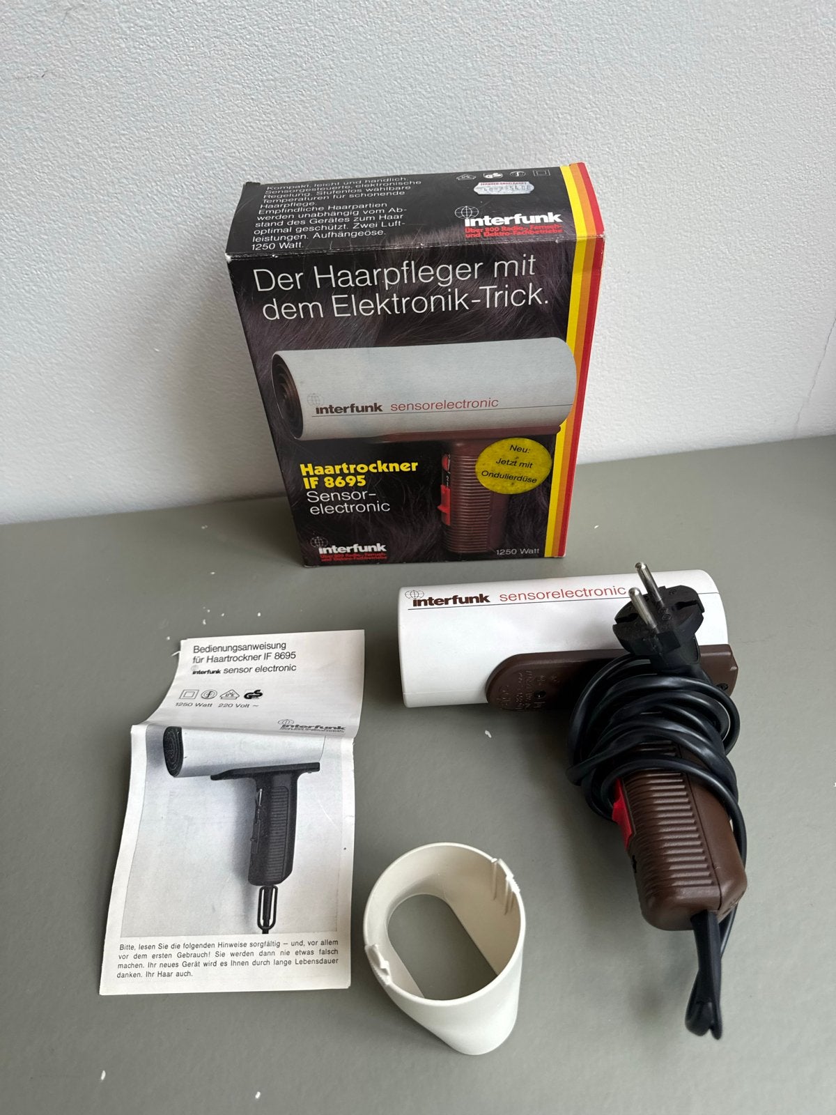 Vintage Interfunk IF 8695 Haardroger met Sensor-electronic, Ophalen of Verzenden, Gebruikt, Haarverzorging