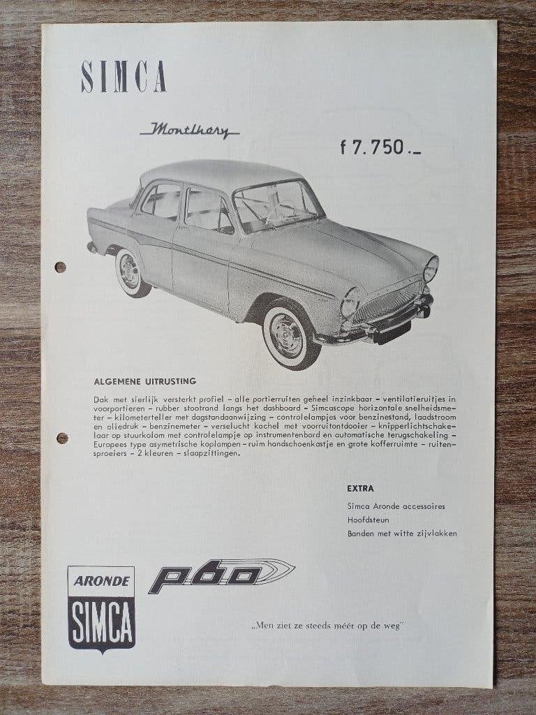 Simca Monthery leaflet, Verzenden, Zo goed als nieuw, Overige merken