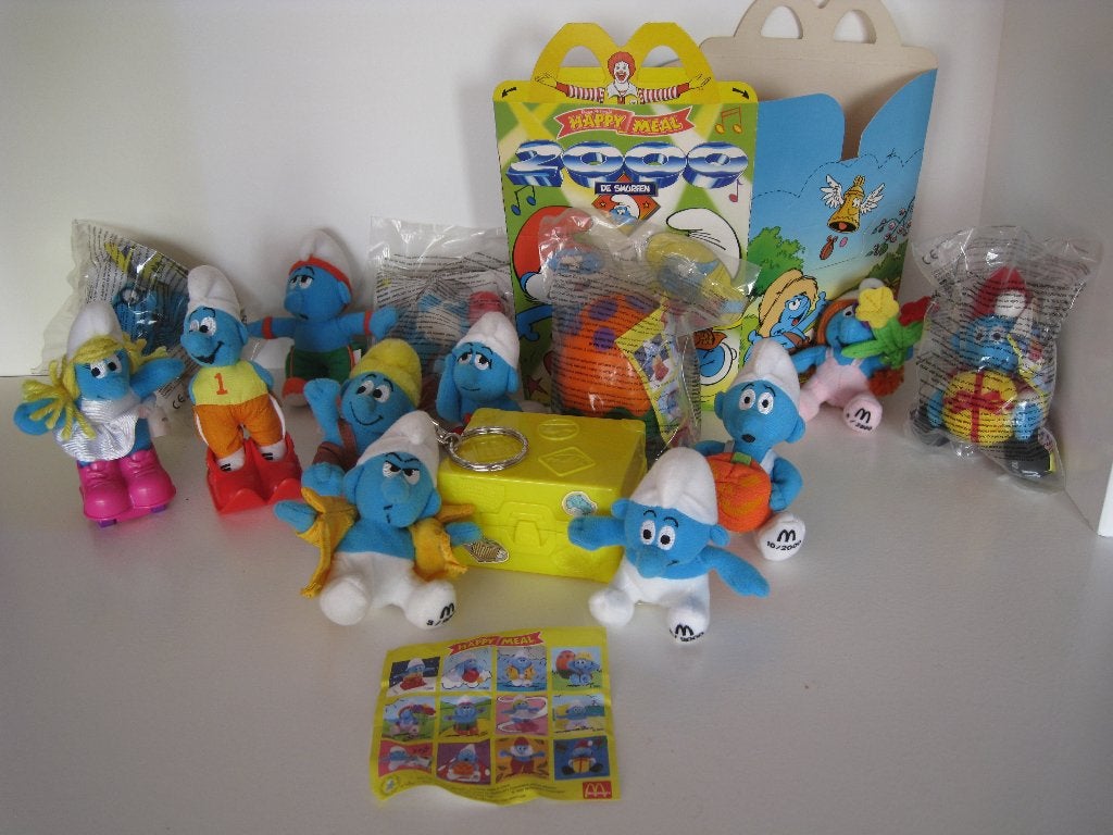 complete set Smurfen McDonalds Happy meal 2000 inc doosjes, Verzamelen, Ophalen of Verzenden, Nieuw, Verschillende Smurfen, Poppetje, Figuurtje of Knuffel