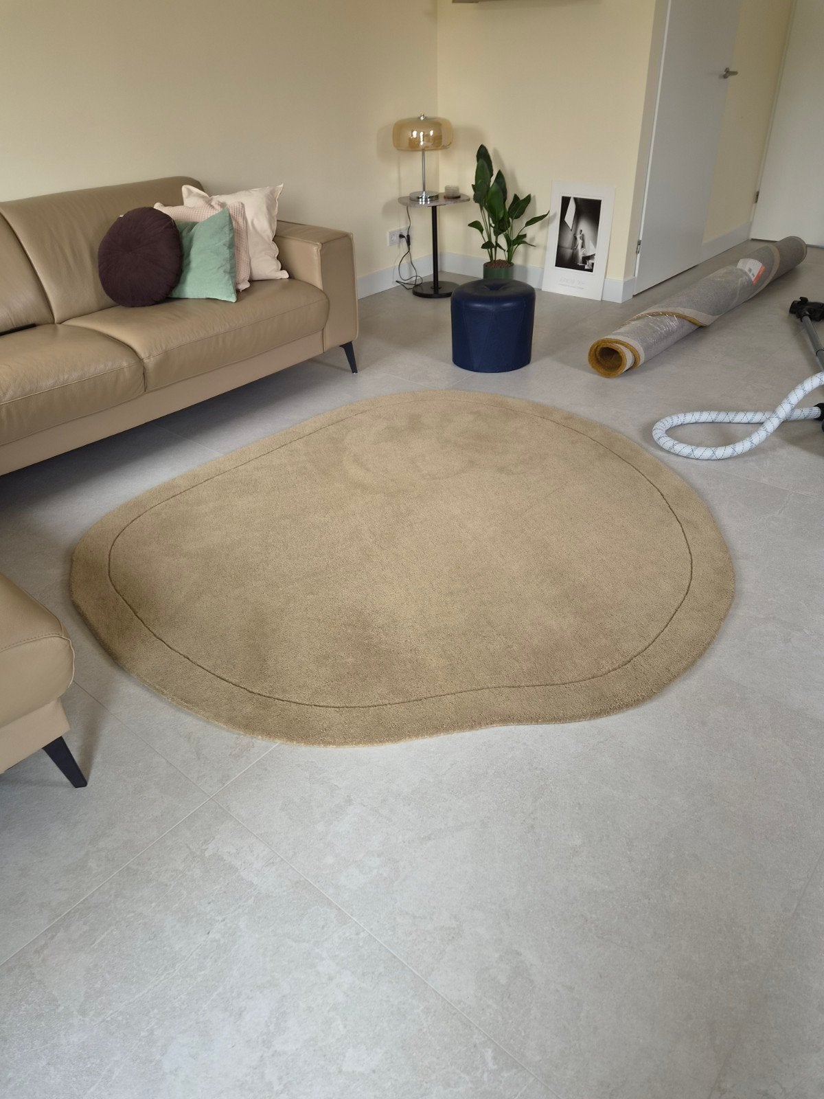 Nieuw: Wollen Vloerkleed van Fonq, Pebble Green 200x200 cm, Ophalen, 200 cm of meer, Overige vormen, Groen