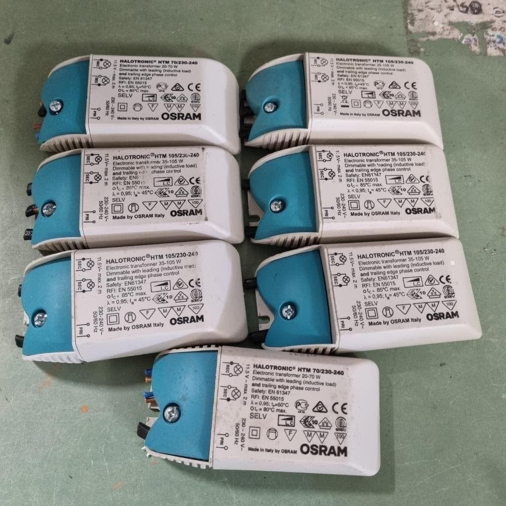 9x osram halogeen trafo 70 watt en 105 watt 12 volt