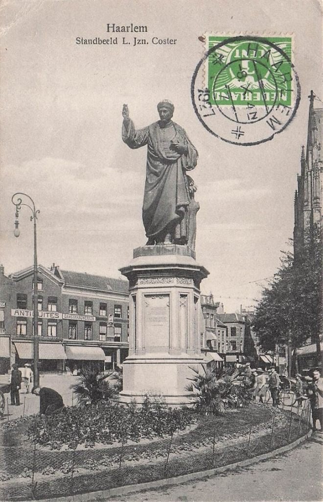 702-286-035 Haarlem Standbeeld L Jzn Coster, Verzenden, Voor 1920, Noord-Holland