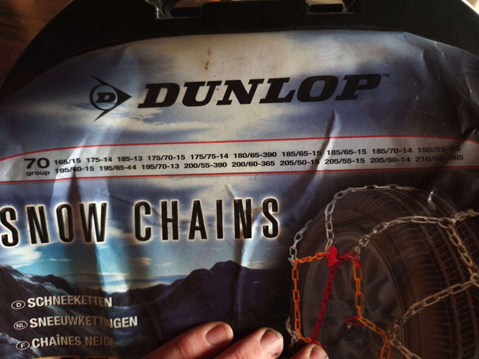 Dunlop sneeuwkettingen 12 mm – maatgroep 70 – als nieuw, Auto diversen, Sneeuwkettingen, Ophalen of Verzenden
