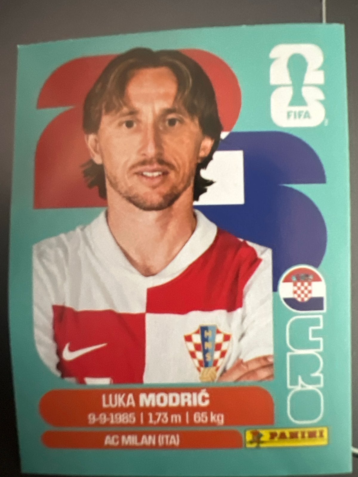 Luka Modric Panini FIFA World Cup Qatar 2022 Spelerskaart, Verzenden, Zo goed als nieuw, Buitenlandse clubs, Spelerskaart