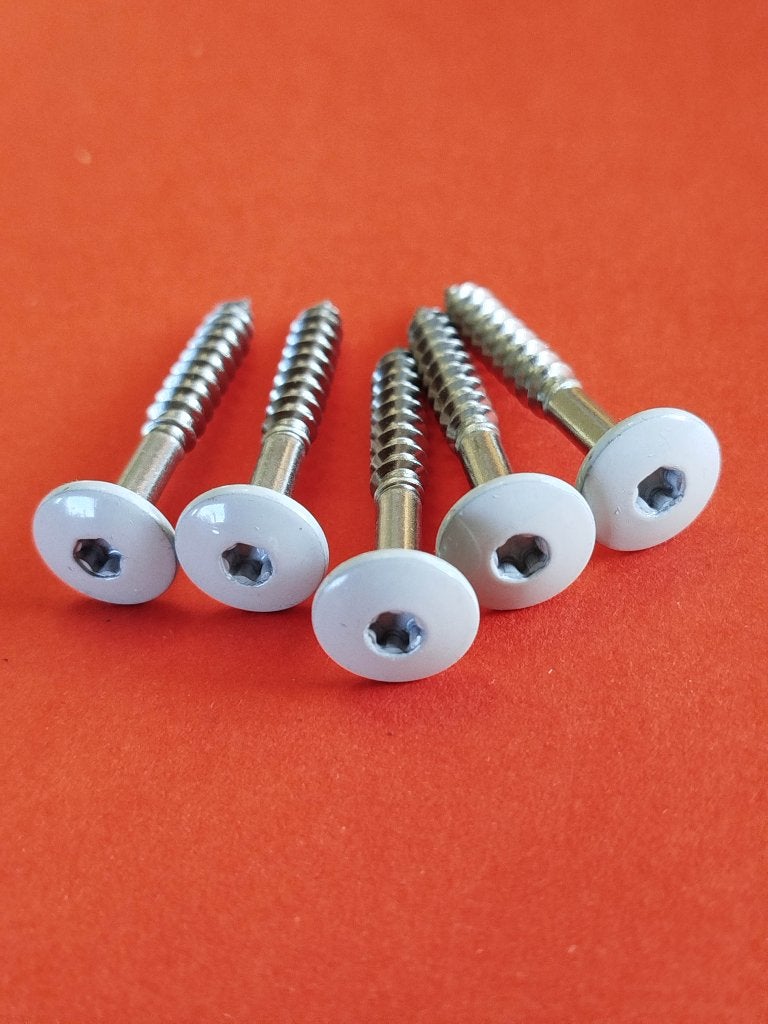 50 st trespa houtschroeven wit antraciet licht grijs ral7035, 50 tot 100 mm, N, N, Schroeven