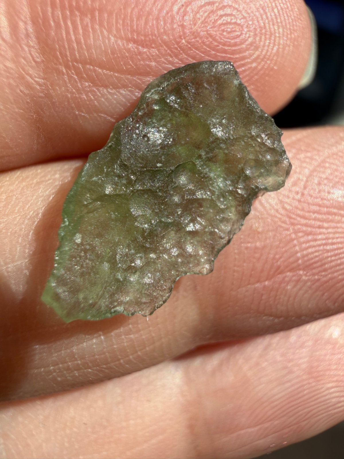 Authentieke Moldaviet uit Tsjechië - 0,46g, Ophalen of Verzenden, Mineraal